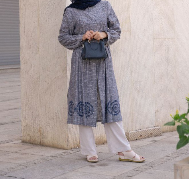 مانتو بلند جلو باز زنانه تابستانه مدل روناهی