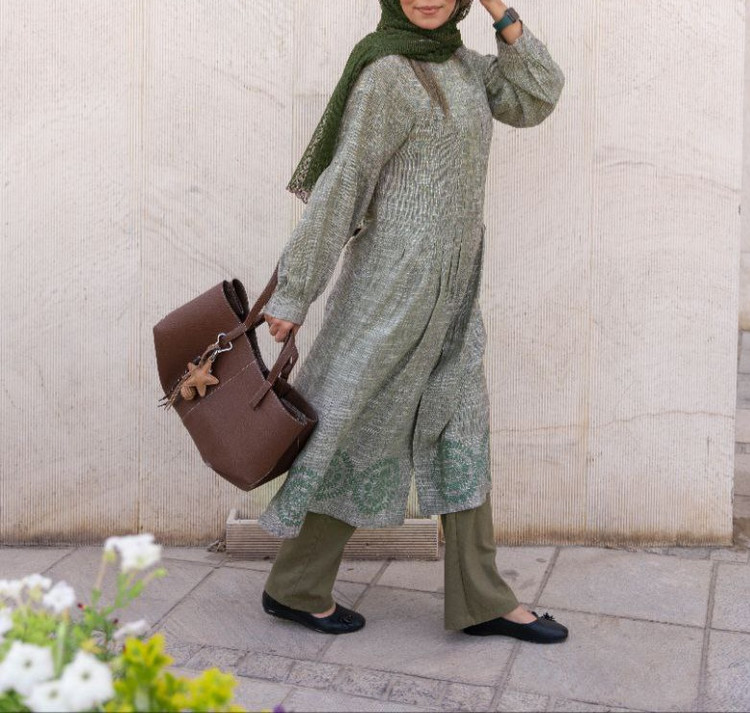 مانتو بلند جلو باز زنانه تابستانه مدل روناهی