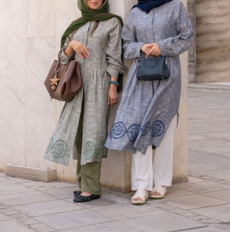مانتو بلند جلو باز زنانه تابستانه مدل روناهی