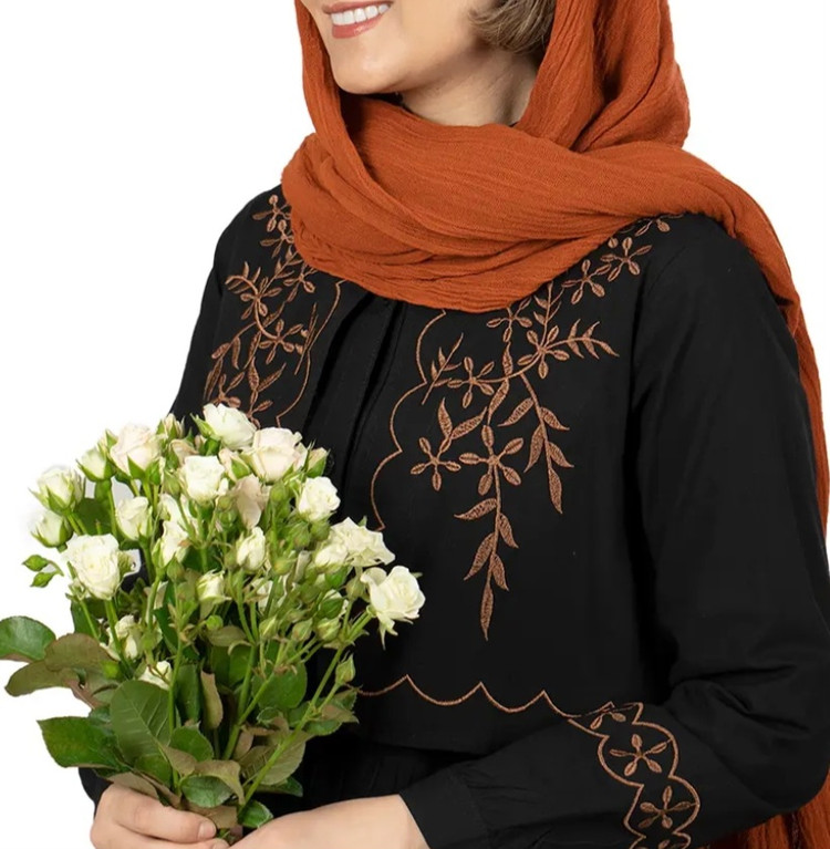 مانتو زنانه بلند دکمه دار الیاف طبیعی مدل سایه