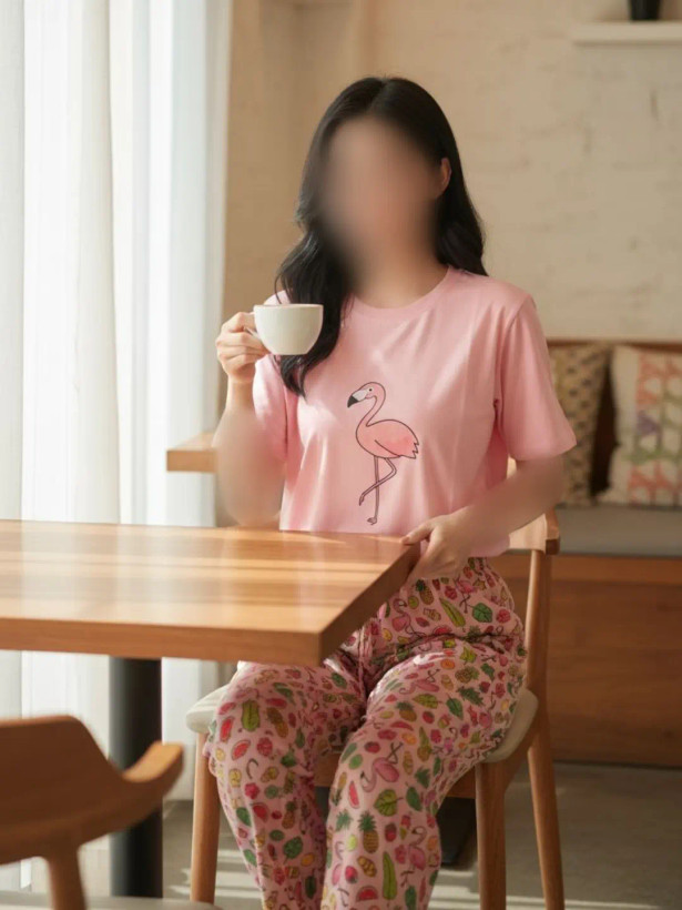 ست تیشرت شلوار زنانه راحتی فانتزی تابستانه